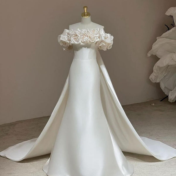 Simple White Strapless Mermaid Evening Dresses