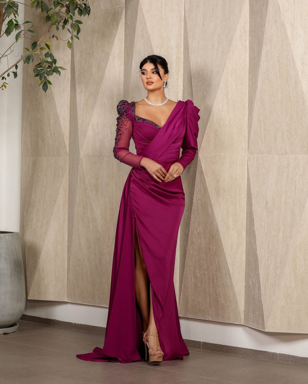 Long Sleeve Floor-Length Formal Party Dress
