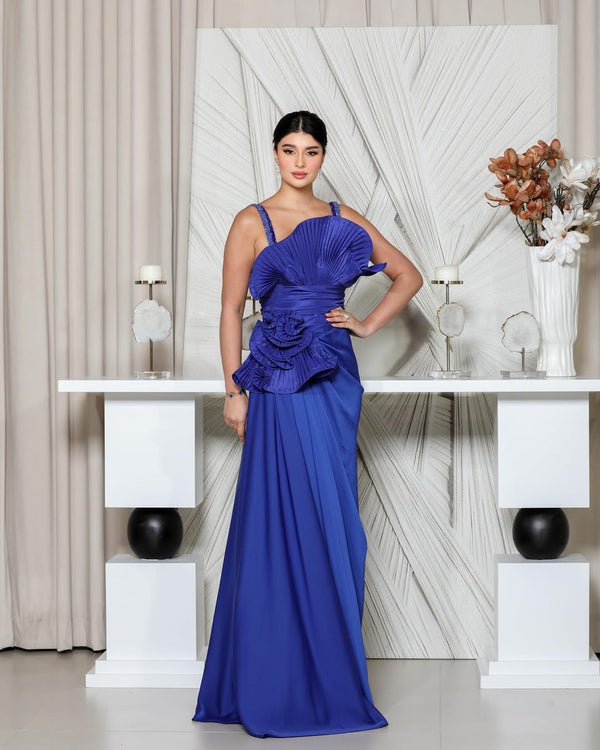 Elegant Ruffles Draped Design Mermaid Evening Dress