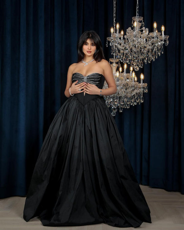 Black Shiny Off Shoulder Dubai Long Evening Dresses