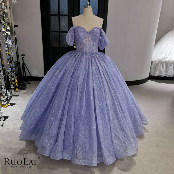 JJ250408-4 Violet Sweetheart Neck Sequins Quinceanera Dresses