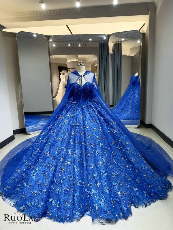 JJ551894-5 Luxurious Beading Wth Butterfly Off Shoulder Quinceanera Dress