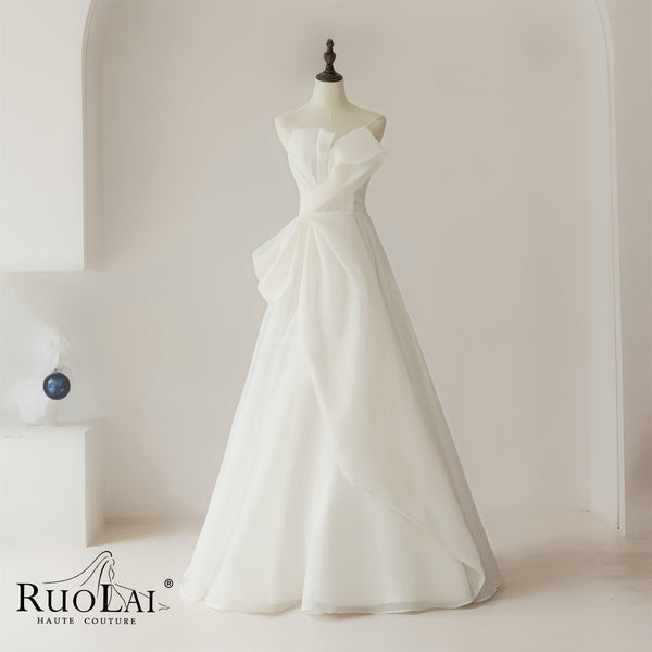 Fairy Style Ivory Strapless Off The Shoulder Bridal Gowns