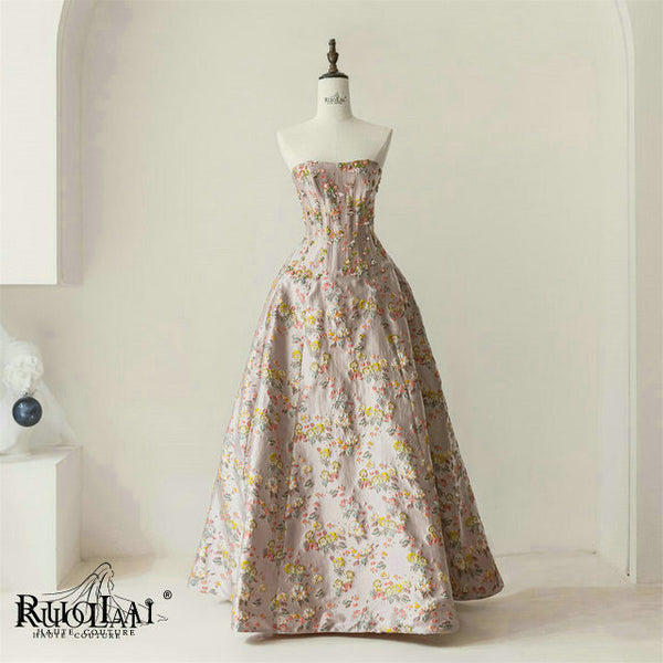 LWC6797 Charming Strapless Beaded Embroidery Evening Dress