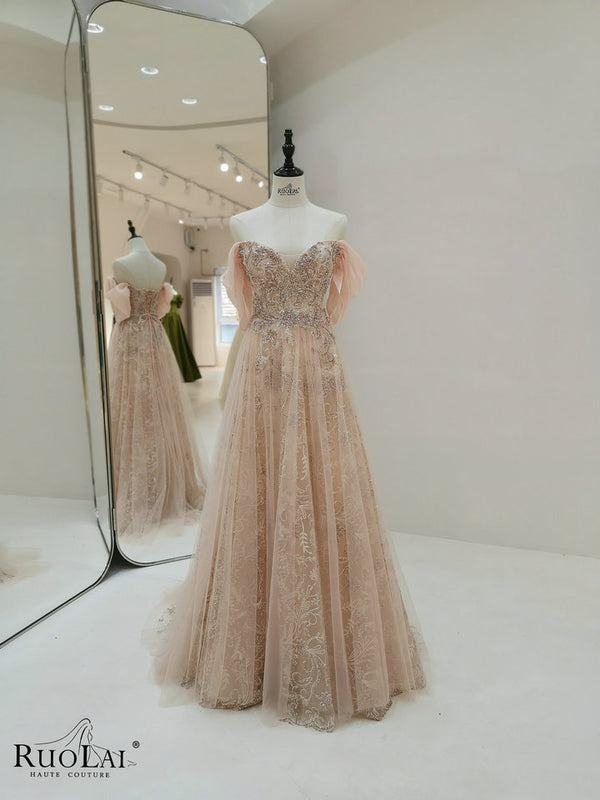 LWC1029 Gorgeous Sweetheart Off-the-shoulder Tulle Evening Dress