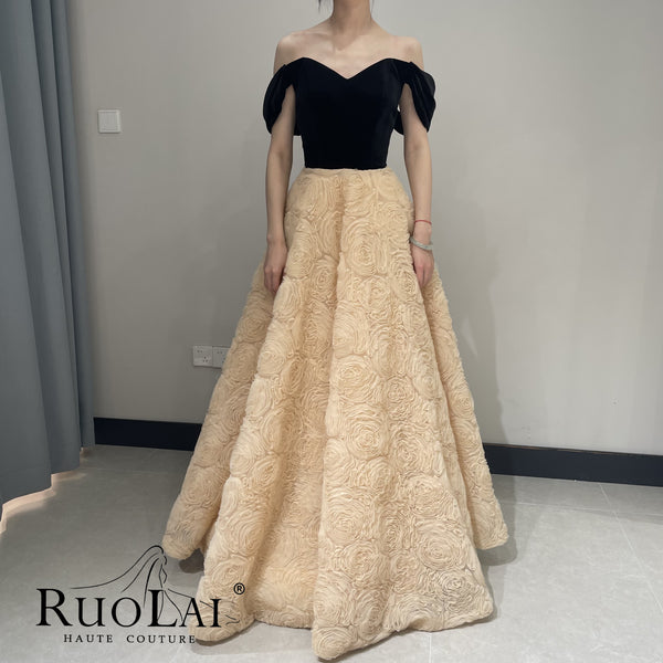 LWC6983 Elegant V-neckline Unique Fabric Party Dresses