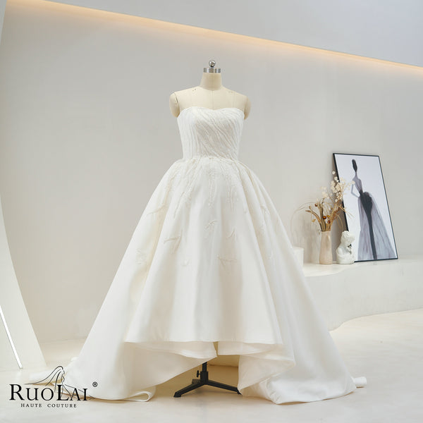 QD06096 Elegant Temperament Young High-End Off Shoulder White Wedding Dresses