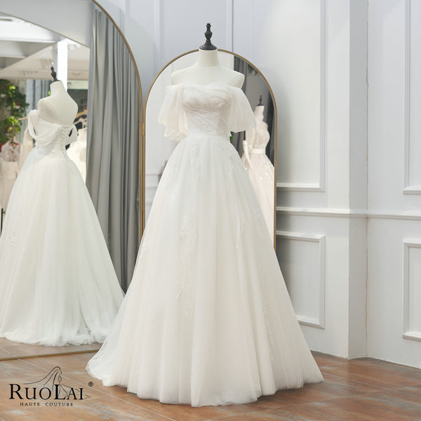 Gorgeous Strapless Exquisite Beading Bridal Gowns