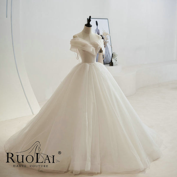 Elegant Spaghetti Strap Princess Wedding Dresses