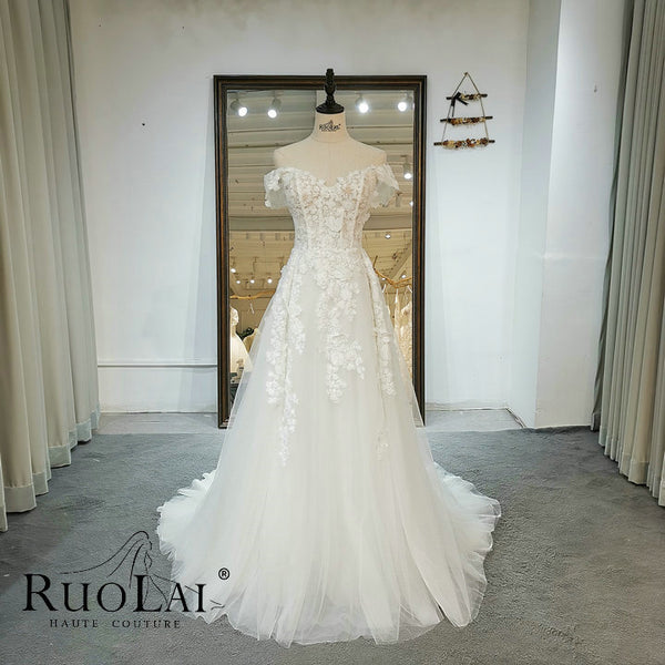 Gorgeous Sweetheart Neck Short Sleeve A-Line Wedding Dresses