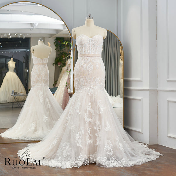 Sexy Off The Shoulder Sweetheart Neck Mermaid  Ivory Wedding Dress