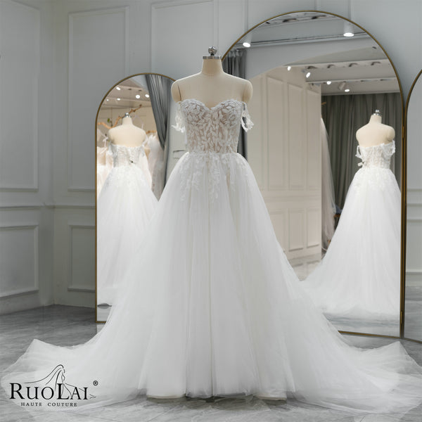 QW01803 Fascinating Sweetheart Neck Short Sleeve Ball Gown Women's Wedding Dresses