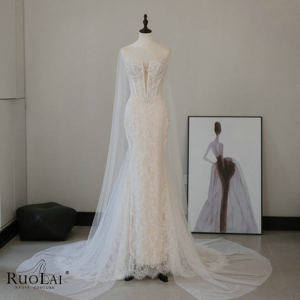 QW02128 Luxury Brillante Wedding Dress Bridal Gown Beaded Shawl Party Gown for Bride Wedding